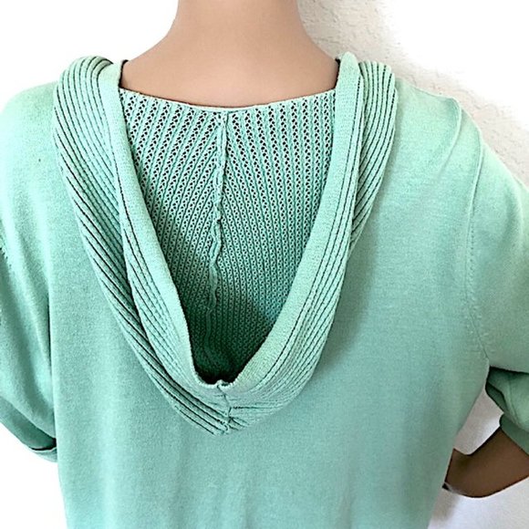 Mint Green CJ Banks Plus Size Hooded Sweater - Picture 7 of 10